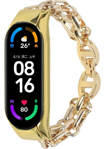 Xiaomi Mi Band 6/5 Gold Için Paslanmaz Ste Watch Band (Yurt Dışından)