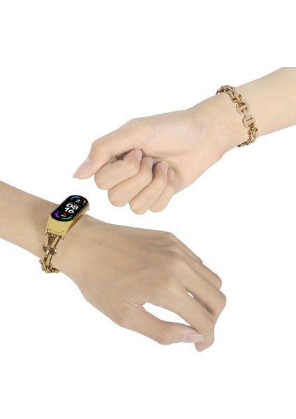Xiaomi Mi Band 7 Gold Için Paslanmaz Ste Watch Band (Yurt Dışından) fırsatları