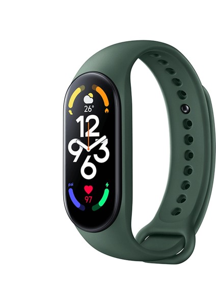 Vshop Mi Band 7 Için Silikon Akıllı Saat Kayışı - Koyu Yeşil (Yurt Dışından)