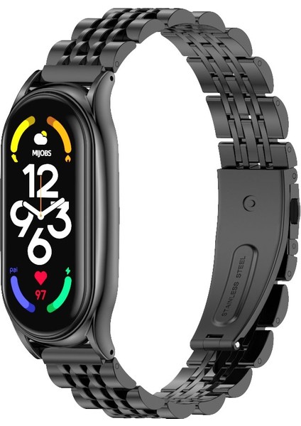 Xiaomi Mi Band 7/7 Nfc Black Için Paslanmaz Ste Watch Band (Yurt Dışından)
