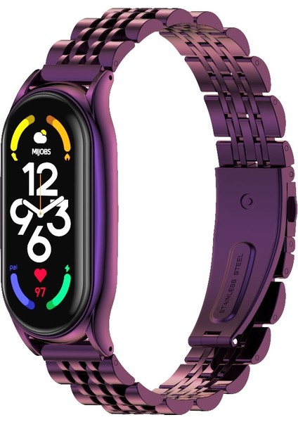 Xiaomi Mi Band 7/7 Nfc Mor Için Paslanmaz Ste Watch Band (Yurt Dışından)
