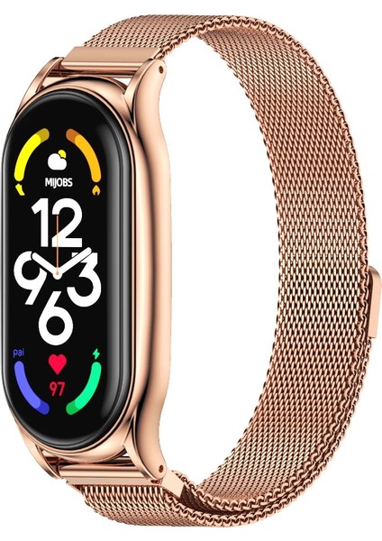 Xiaomi Mi Band 7/7 Nfc Gül Altın Için Milan Manyetik Saat Bandı (Yurt Dışından)