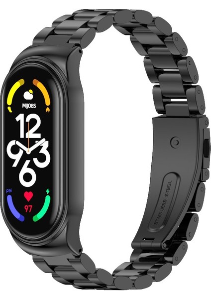 Xiaomi Mi Band 7/7 Nfc Black Için Cs Paslanmaz Ste Watch Band (Yurt Dışından)