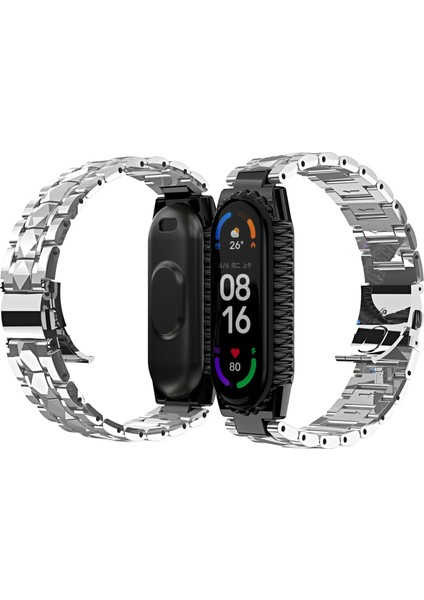 Xiaomi Mi Band 6/5 Gümüz Için Paslanmaz Ste Watchband (Yurt Dışından)