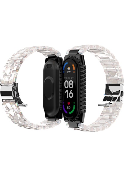 Xiaomi Mi Band 6/5 Şefaf Için Paslanmaz Ste Watchband (Yurt Dışından)