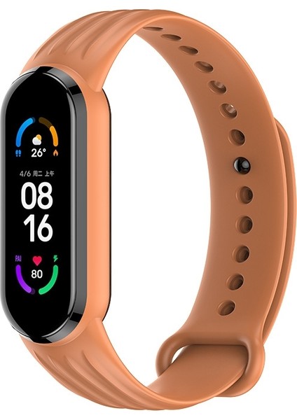 Xiaomi Mi Band 6/5 Koyu Turuncu Için Silikon Saat Bandı (Yurt Dışından)