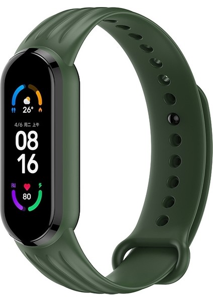 Xiaomi Mi Band 6/5 Koyu Yeşil Için Silikon Saat Bandı (Yurt Dışından)