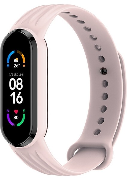 Xiaomi Mi Band 6/5 Pembe Için Silikon Saat Bandı (Yurt Dışından)