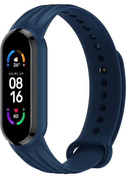 Xiaomi Mi Band 6/5 Midnight Blue Için Silikon Saat Bandı (Yurt Dışından)