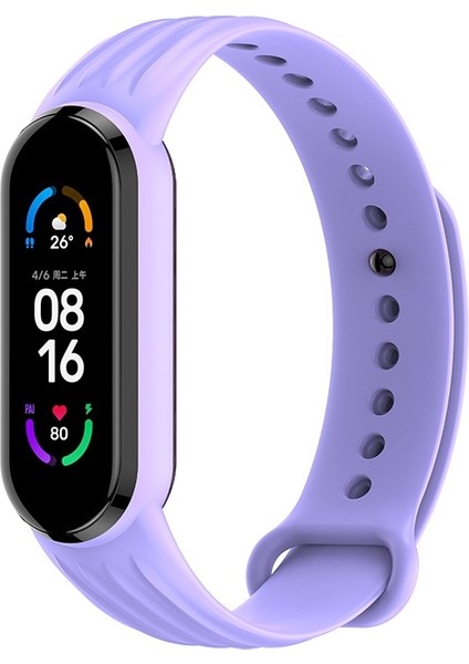 Xiaomi Mi Band 6/5 Lavanta Mor Için Silikon Saat Bandı (Yurt Dışından)