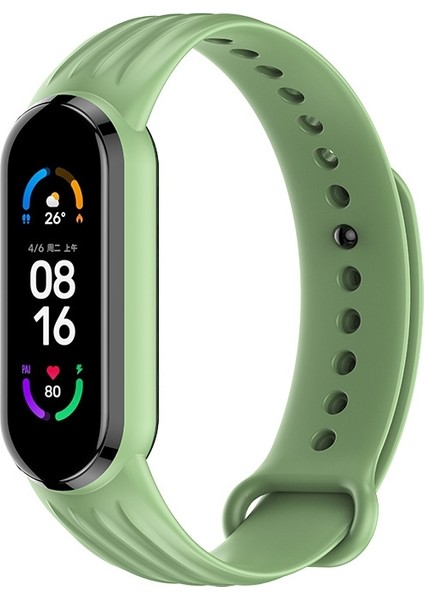 Xiaomi Mi Band 6/5 Matcha Green Için Silikon Saat Bandı (Yurt Dışından)