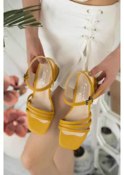 Kadın Topuklu Günlük Sandalet (36-40) 22Y PLS-7004 Z
