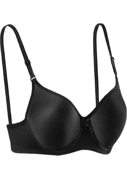 Kadın Slikonlu Dolu Düz Sütyen E-1151 - Siyah - 80