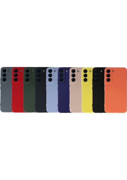 Caseworld Samsung Galaxy S22 Plus ile Uyumlu Kapak Içi Kadife Kamera Korumalı Lansman Silikon ile Uyumlu Kılıf - Turuncu indirimleri