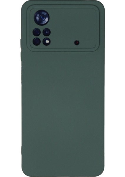 Caseworld Xiaomi Poco X4 Pro 5g Kapak Içi Kadife Kamera Korumalı Lansman Silikon Kılıf - Yeşil