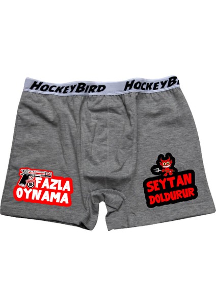Fazla Oynama Gri Boxer