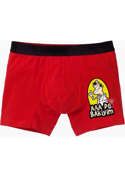 Kalp Doktoru Karikatürlü Boxer Kırmızı