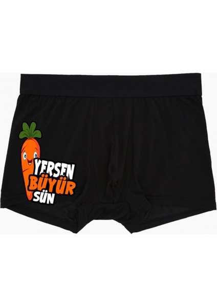 Havuç Yersen Büyürsün Siyah Boxer