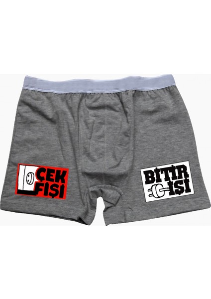 Çek Fişi Bitir Işi Gri Boxer