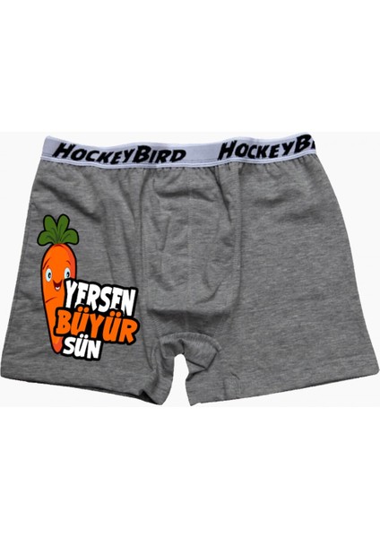 Havuç Yersen Büyürsün Gri Boxer