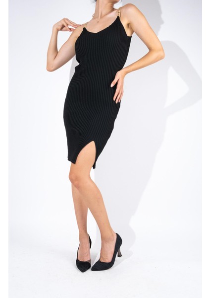 Solus Siyah Saten Pileli Stiletto Şeffaf Kadeh Topuklu Ayakkabı