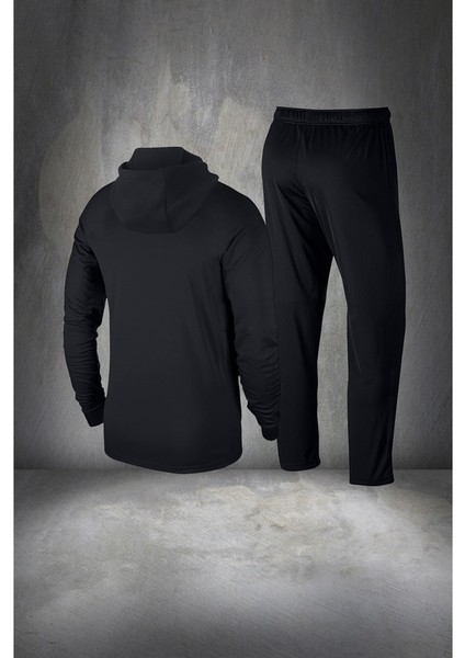 Büyük Beden Erkek Siyah Supra Penye Kumaş Fermuarlı Cepli Rahat Spor Eşofman Takımı (4xl- 10XL) fırsatları