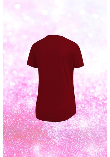 Kadın Bordo Dri-Fit Kumaş Yürüyüş ve Koşu Için Konforlu Kısa Kol T-Shirt S-3xl fiyatları