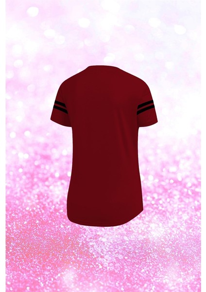 Kadın Bordo Dri-Fit Kumaş Baskısız Yuvarlak Yaka Kısa Kol Tshirt S-3xl fiyatları