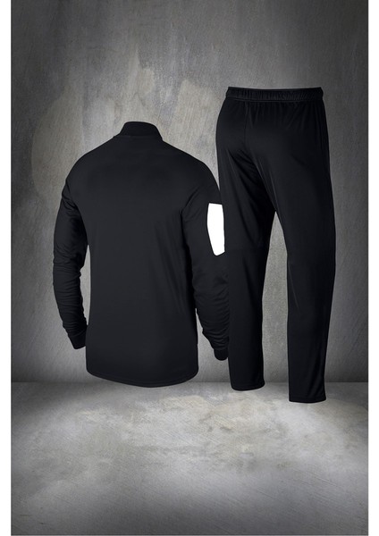 Büyük Beden Erkek Siyah Supra Penye Kumaş Cepli Fermuarlı Eşofman Takımı (4xl- 10XL) fırsatları