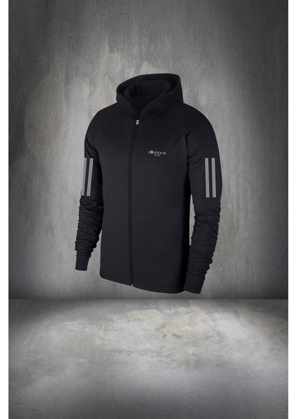 Büyük Beden Erkek Siyah Supra Penye Kumaş Fermuarlı Kapüşonlu Koşu Için Eşofman Takımı (4xl- 10XL) fiyatları