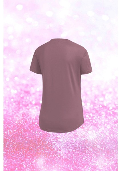 Kadın Gül Kurusu Dri-Fit Kumaş Baskısız Günlük Rahat T-Shirt S-3xl fiyatları