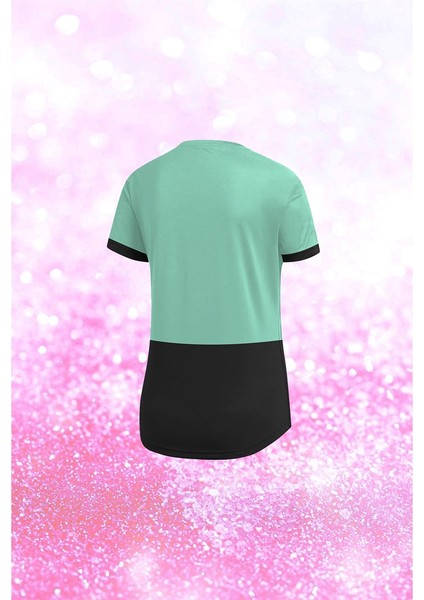 Kadın Su Yeşili Dri-Fit Kumaş Yürüyüş ve Koşu Için Konforlu Sıfır Yaka T-Shirt S-3xl fiyatları