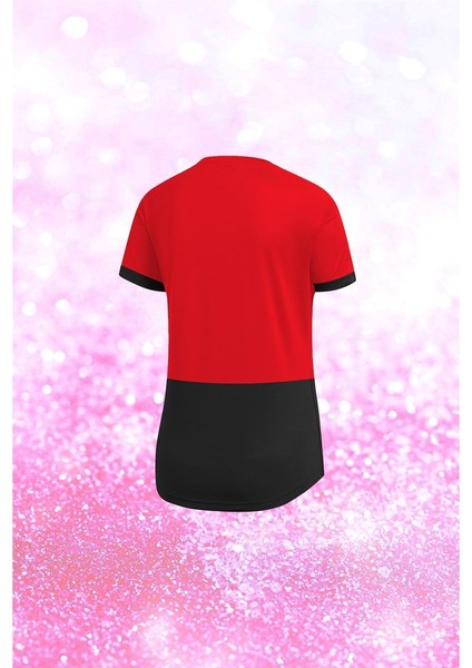 Kadın Kırmızı Dri-Fit Kumaş Koşu Için Konforlu Sıfır Yaka T-Shirt S-3xl fiyatları