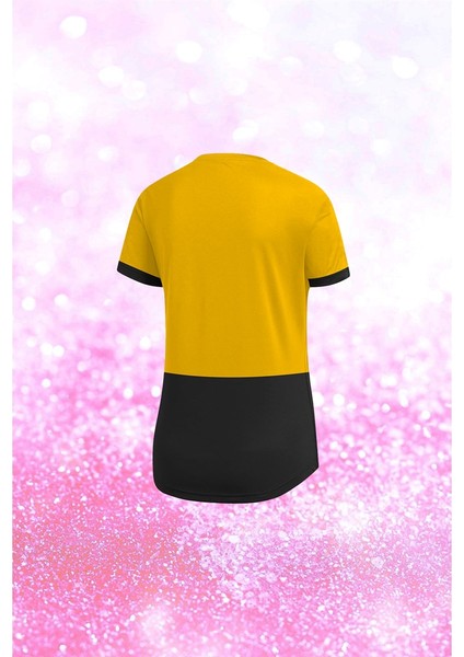Kadın Sarı Dri-Fit Kumaş Sıfır Yaka Kısa Kol Konforlu T-Shirt S-3xl fiyatları