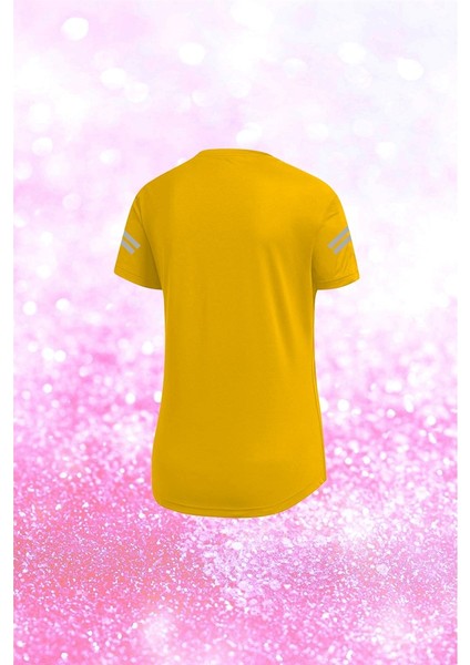 Kadın Sarı Dri-Fit Kumaş Antrenman ve Koşu Için Konforlu Düz Tişört S-3xl fiyatları