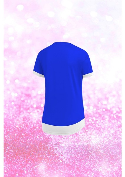 Kadın Mavi Dri-Fit Kumaş Baskısız Bisiklet Yaka Sporcu T-Shirt S-3xl fiyatları