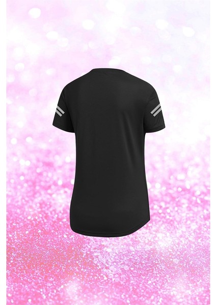 Kadın Siyah Dri-Fit Kumaş Baskısız Bisiklet Yaka Yürüyüş Için Tshirt S-3xl fiyatları