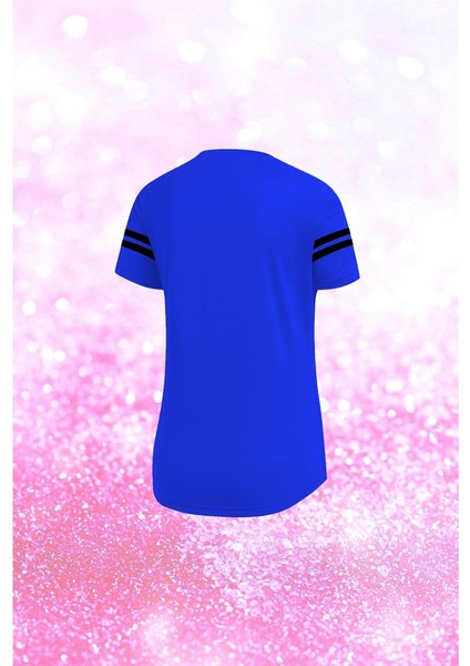 Kadın Mavi Dri-Fit Kumaş Yuvarlak Yaka Şık Konforlu Tshirt S-3xl fiyatları