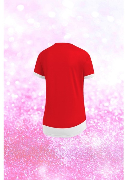 Oversize Kadın Kırmızı Dri-Fit Kumaş Bisiklet Yaka Kısa Kol Günlük Rahat T-Shirt (4XL-10XL) fiyatları