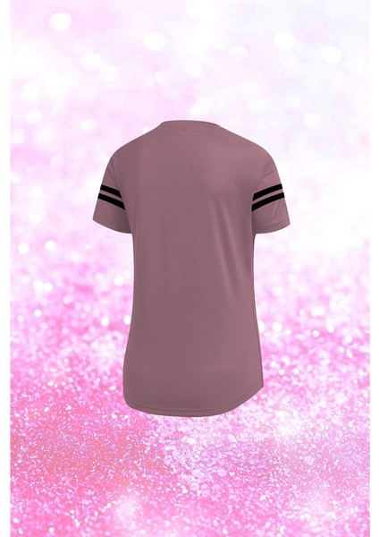 Büyük Beden Kadın Gül Kurusu Dri-Fit Kumaş Spor Için Konforlu Kısa Kol T-Shirt (4XL-10XL) fiyatları