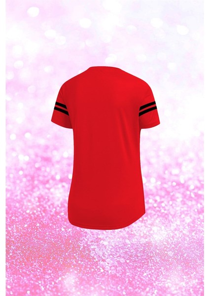 Büyük Beden Kadın Kırmızı Dri-Fit Kumaş Düz Yuvarlak Yaka Kısa Kol Konforlu T-Shirt (4XL-10XL) fiyatları