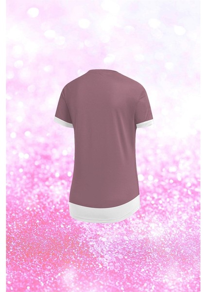 Büyük Beden Kadın Gül Kurusu Dri-Fit Kumaş Spor Için Konforlu Bisiklet Yaka Tshirt (4XL-10XL) fiyatları