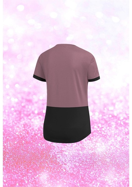 Büyük Beden Kadın Gül Kurusu Dri-Fit Kumaş Yürüyüş ve Koşu Için Konforlu Kısa Kol T-Shirt (4XL-10XL) fiyatları