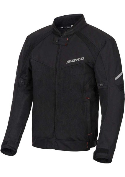 JK-118 Motosiklet Fileli Erkek Montu Yazlık Siyah 3x-Large