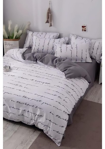 Çarşafı Lastikli Tek Kişilik Çift Taraflı Nevresim Takımı