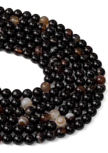 6 mm Siyah Akik Taşı Dizi