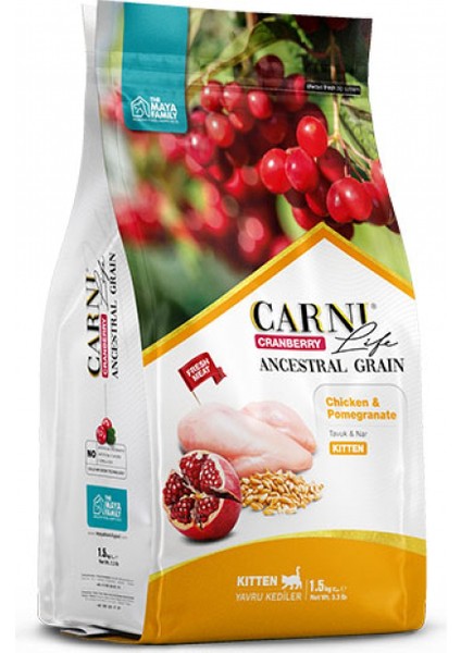 Yavru Kedi Maması Tavuklu - Carni Life Cranberry Ancestral Graın Chıcken & Pomegranate Kıtten