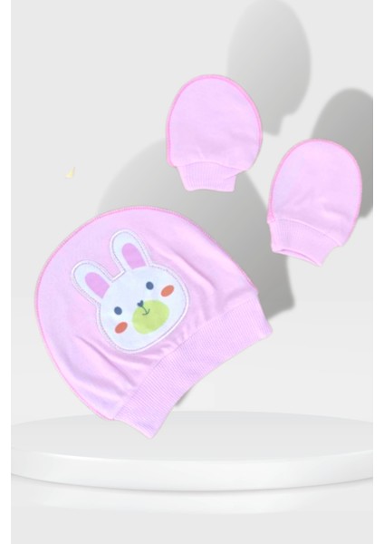 Tavşan Desenli Bere Eldiven Set