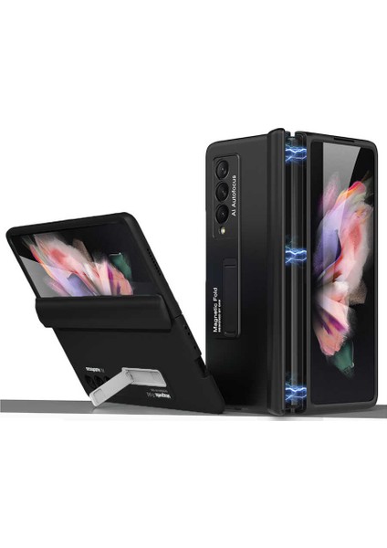 Galaxy Z Fold 3 Kılıf Standlı Mıknatıslı Katlanabilir Kamera Korumalı Oleofobik Tasarım Viva Case