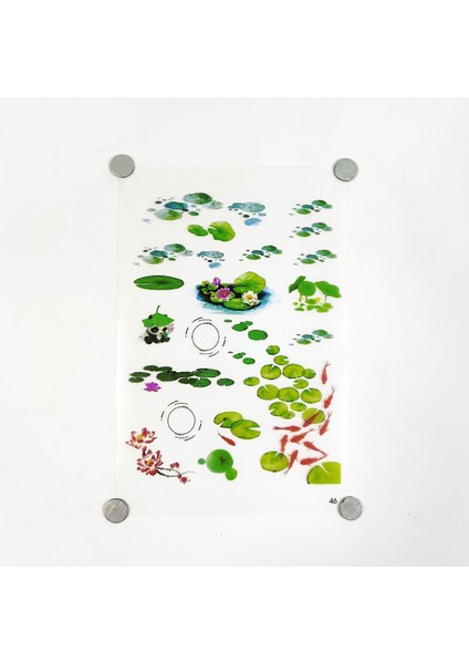 Reçine Epoksi Sticker - Karışık Yaprak